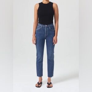 AGOLDE Riley High-Rise Crop - Dark Blue - 26